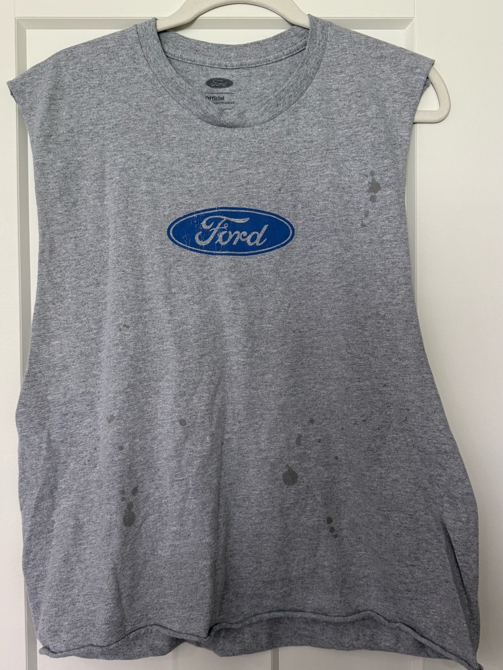 Ford Gray Muscle Tee with Blue Logo